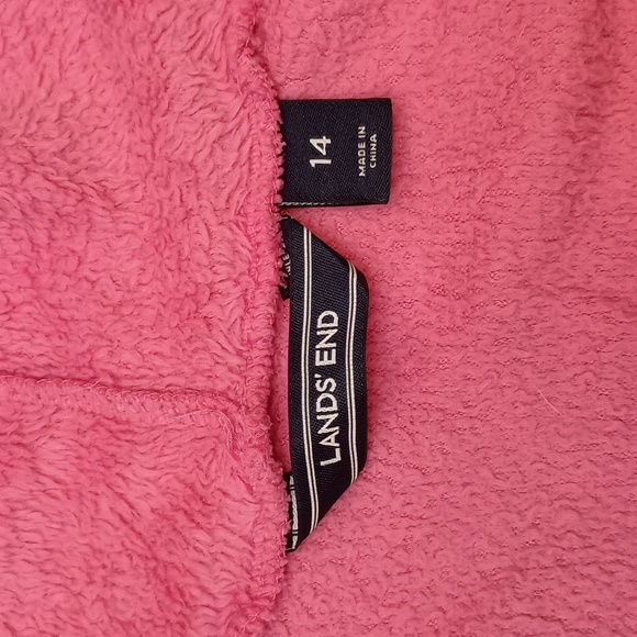 Lands' End Girls Hot Pink Fleece Robe - Picture 3 of 6
